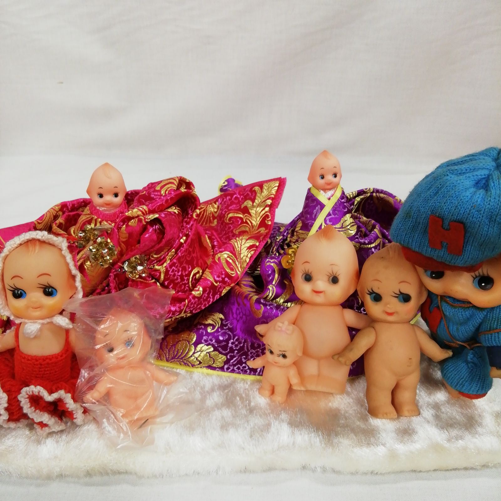 キューピーちゃん 人形 金襴（きんらん）服 2体ほか まとめて 昭和