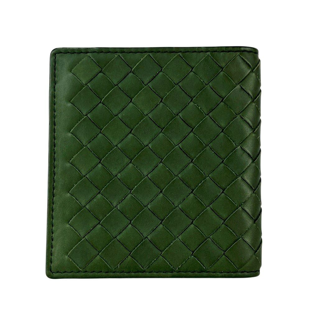 ボッテガヴェネタ 新同 イントレチャート カードケース レザー グリーン 504297 12