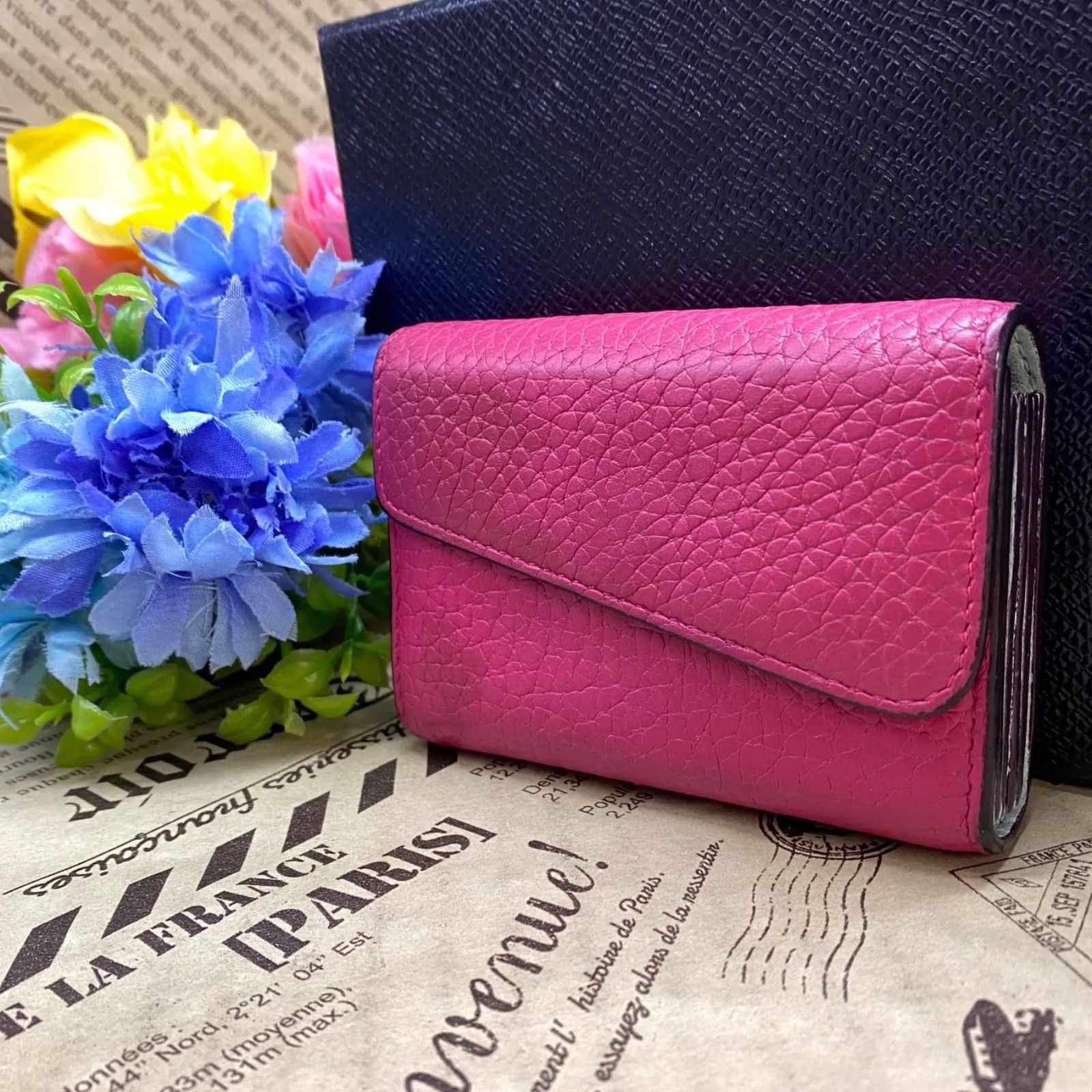 ディオール カードケース 定期 ポイント 革 ピンク ロゴチャーム FZ 256