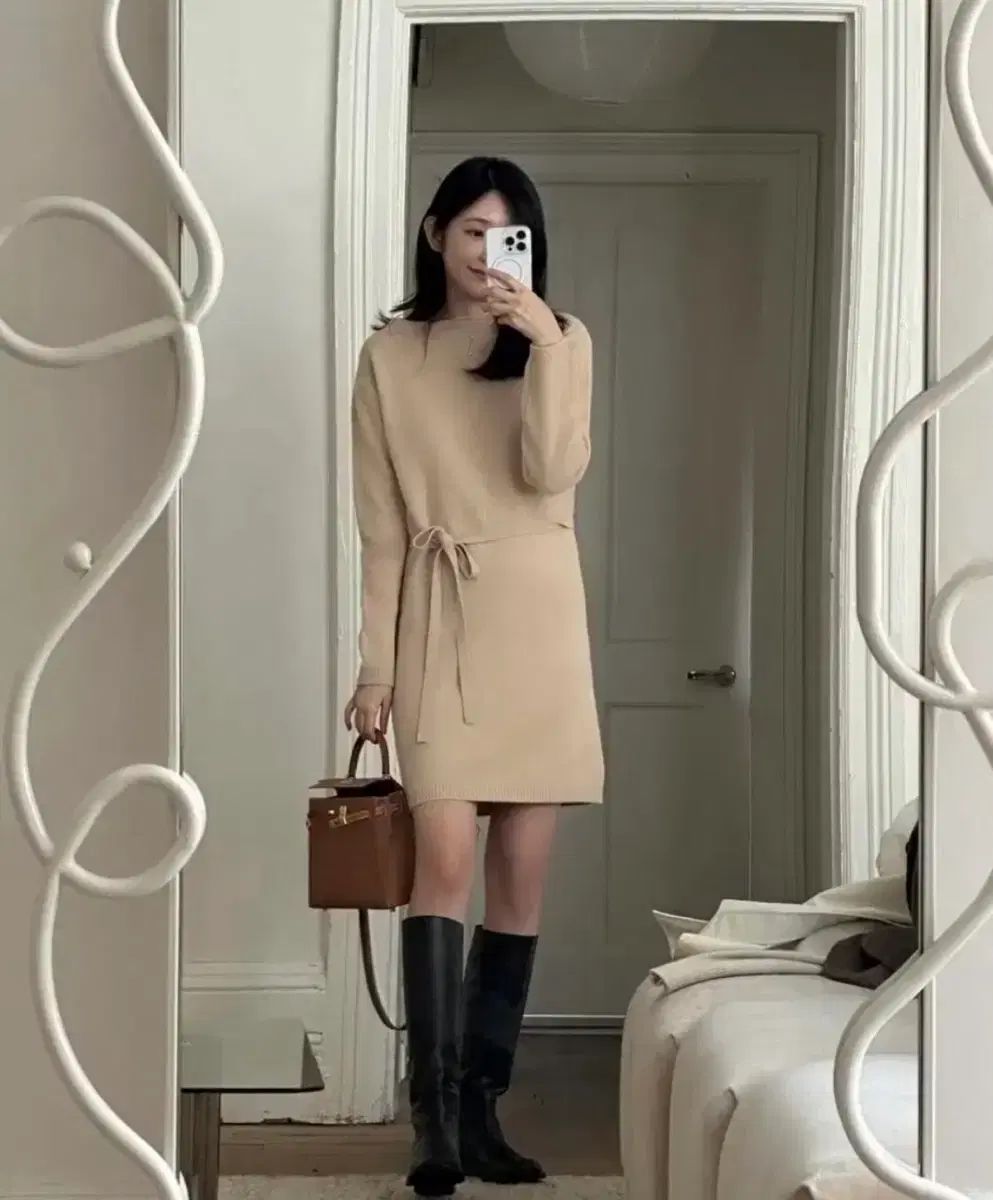 YUERE ユエール ラムウール ニット Long ONE PIECE