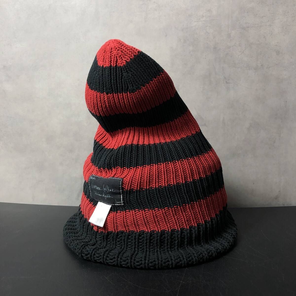 GQ 4324 NUMBER N INE 00 s 03 AW カート期 バルーンニットニットキャップ 黒 赤 ナンバーナイン ニット帽 ビーニー