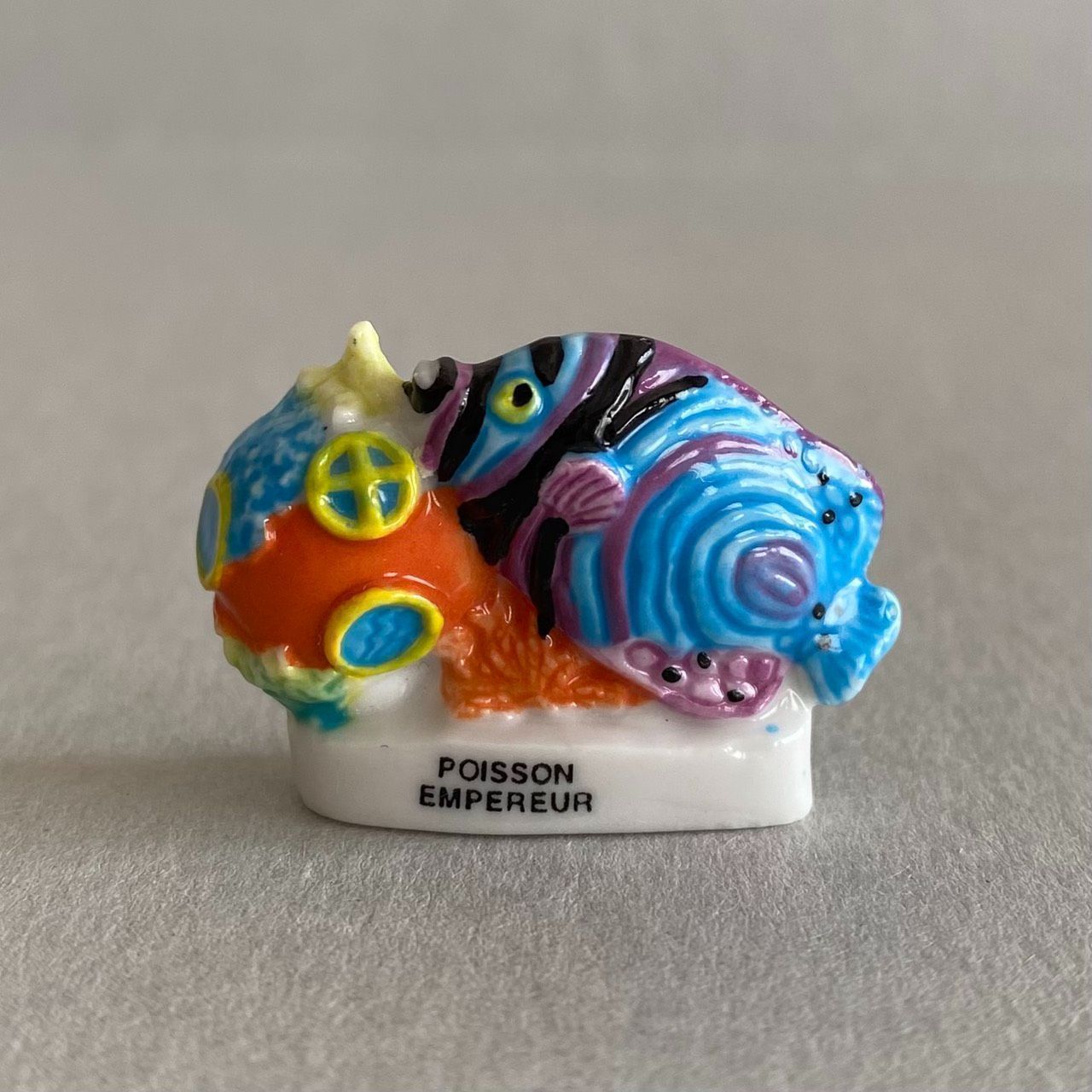 フランスアンティーク　フェーブ　動物、魚柄　7個セット 皇帝の魚のフェーブ／海の生き物／フランス雑貨／陶器ミニチュア