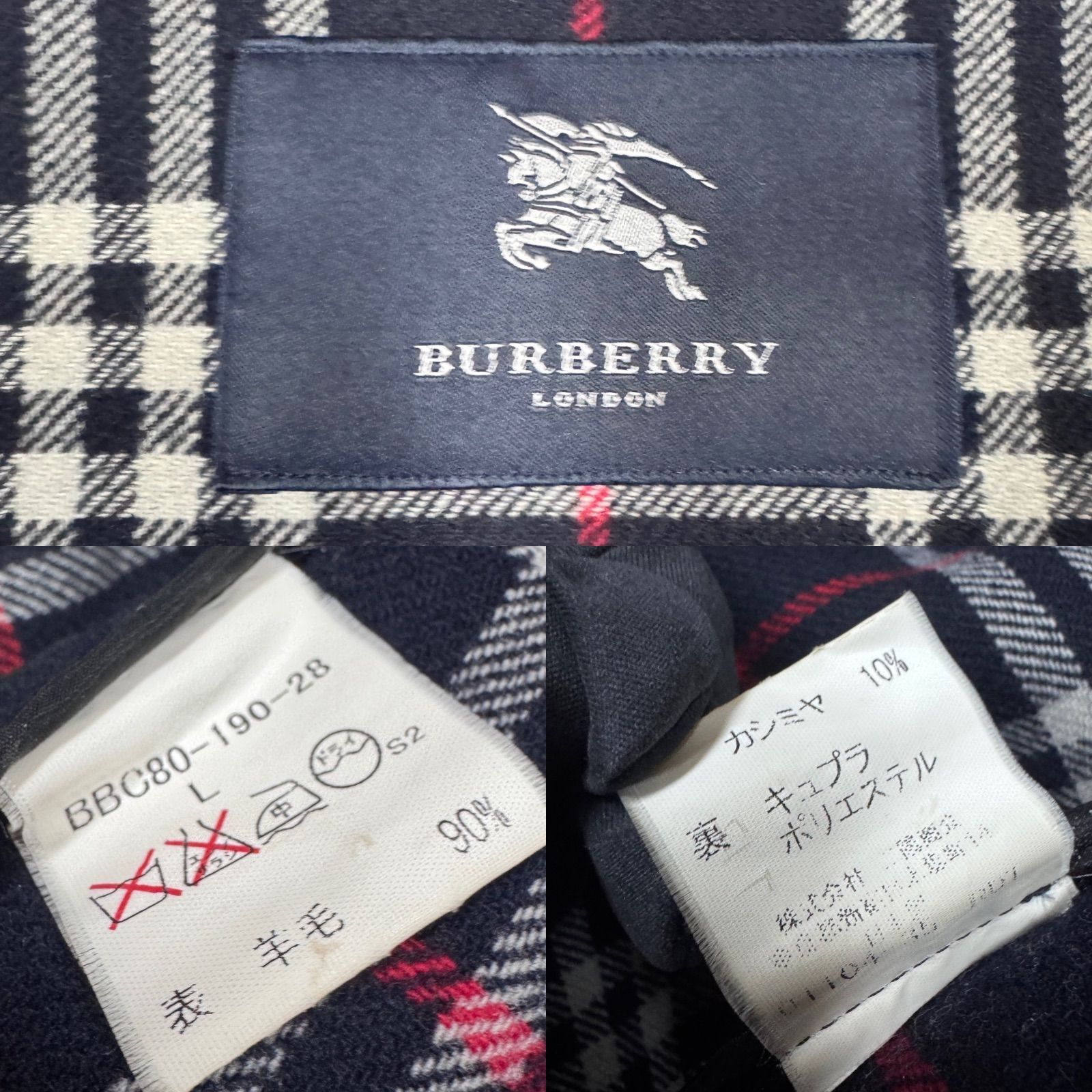 美品 BURBERRY LONDON バーバリーロンドン ウール カシミヤ入り