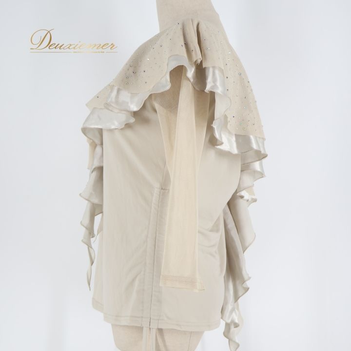 社交ダンス 衣装 トップス ブラウス ベージュ系 タカダンス TAKA DANCE