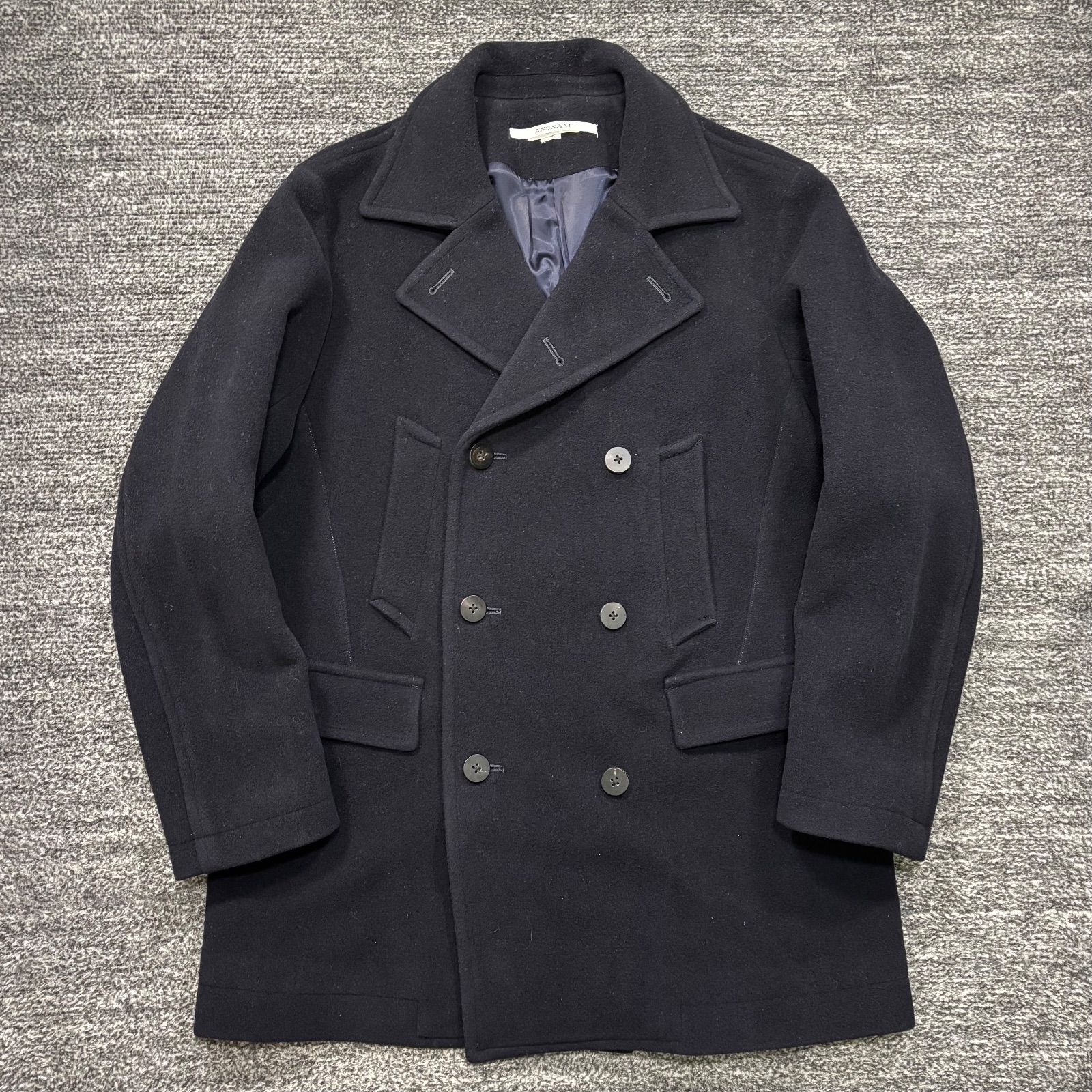 ANSNAM teleng メルトンピーコート ブラック 05 アンスナム