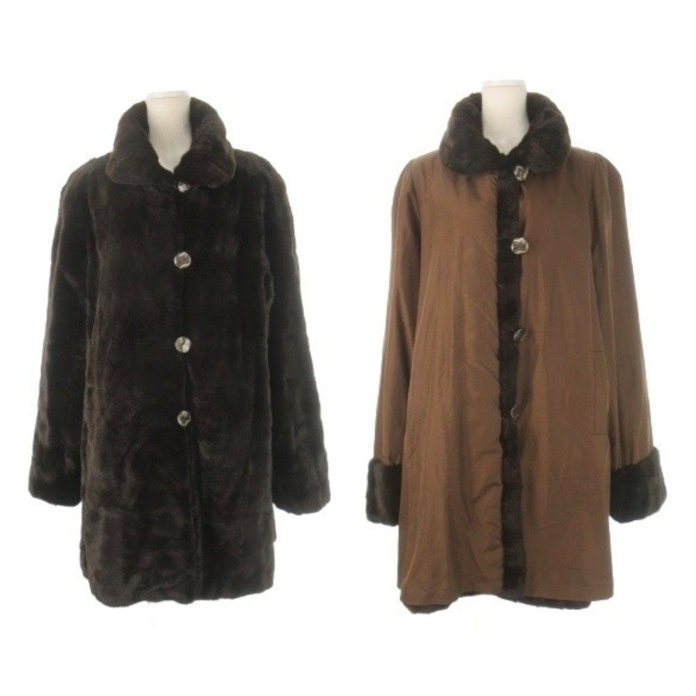 Fond MOON BAT ミンクコート リバーシブル シェアードミンク シルク 絹 毛皮 F 茶 ブラウン CK 16 GY 44