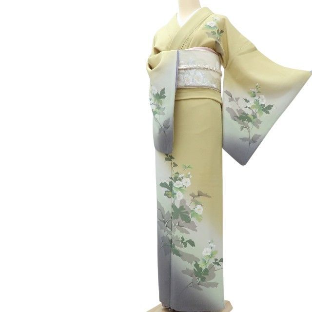 百華❀Y4131◇美品 正絹 やまと誂製 染色作家 丹下雄介落款 縫い一ツ紋