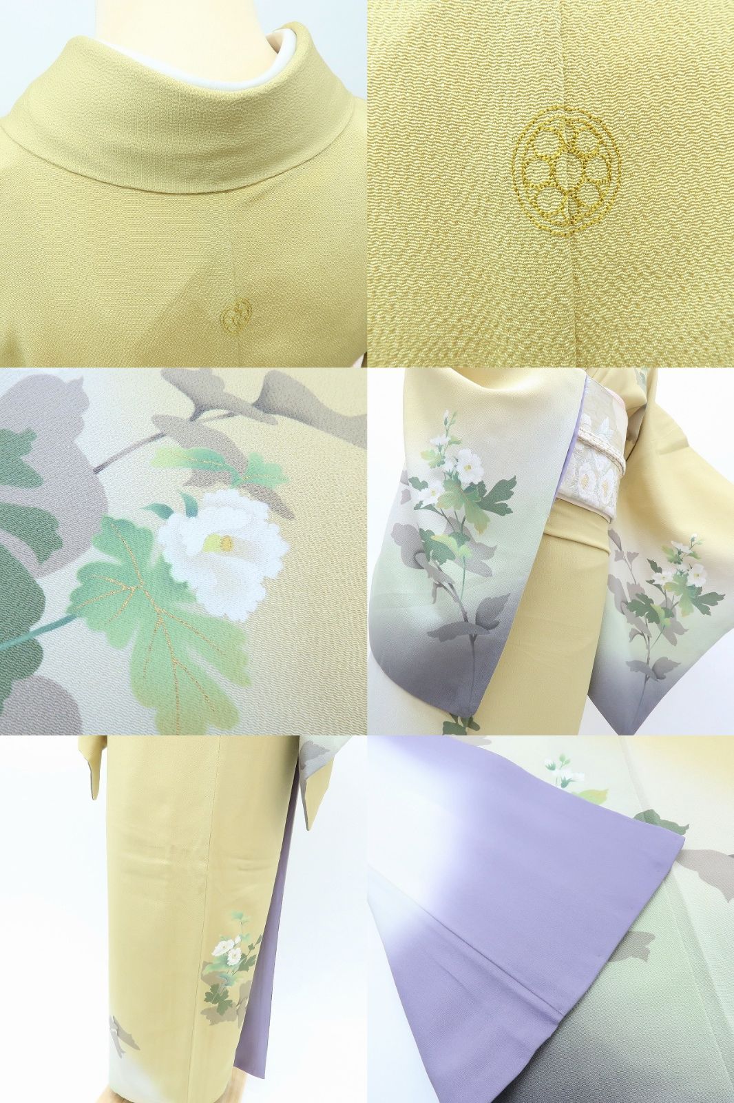 百華❀Y4131◇美品 正絹 やまと誂製 染色作家 丹下雄介落款 縫い一ツ紋