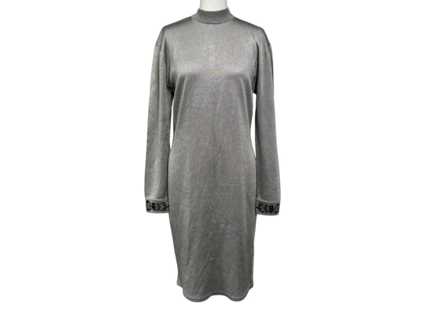 Dior ディオール ワンピース シルバー レーヨン サイズ L 10819_1812 4 b 010137