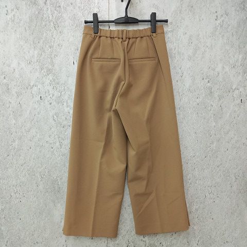 BARNYARDSTORM バンヤードストーム ワイドパンツ スラックス タック センタープレス きれいめ オフィスカジュアル ブラウン 〇