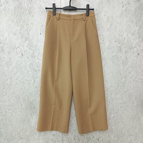 BARNYARDSTORM バンヤードストーム ワイドパンツ スラックス タック センタープレス きれいめ オフィスカジュアル ブラウン 〇