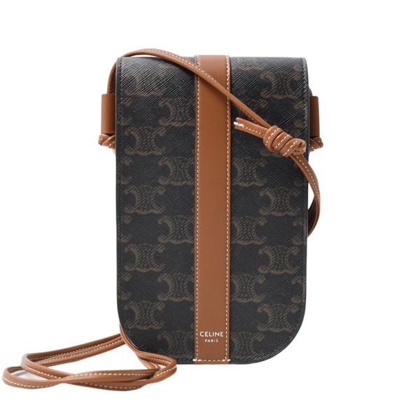 セリーヌ バッグ レディース モバイルポーチ フォンショルダーバッグ トリオンフキャンバス×カーフスキン CELINE .04 LU