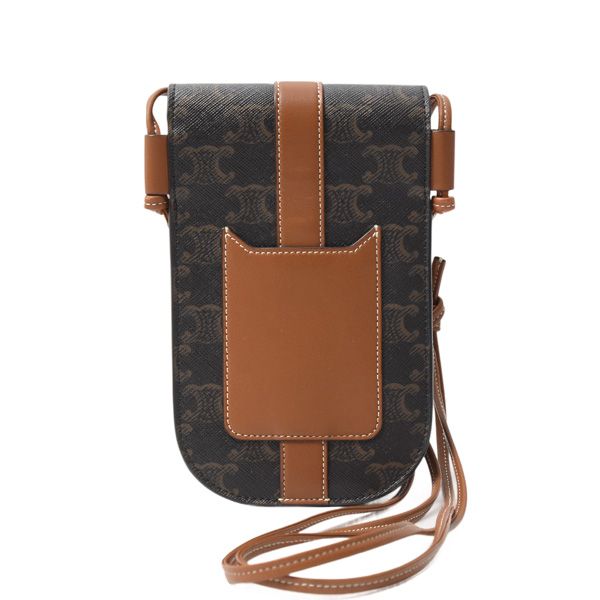 セリーヌ バッグ レディース モバイルポーチ フォンショルダーバッグ トリオンフキャンバス×カーフスキン CELINE .04 LU