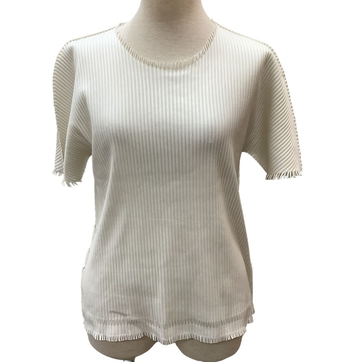 ISSEY MIYAKE イッセイミヤケ 変形カットソー フリンジ SIZE 3 ホワイト