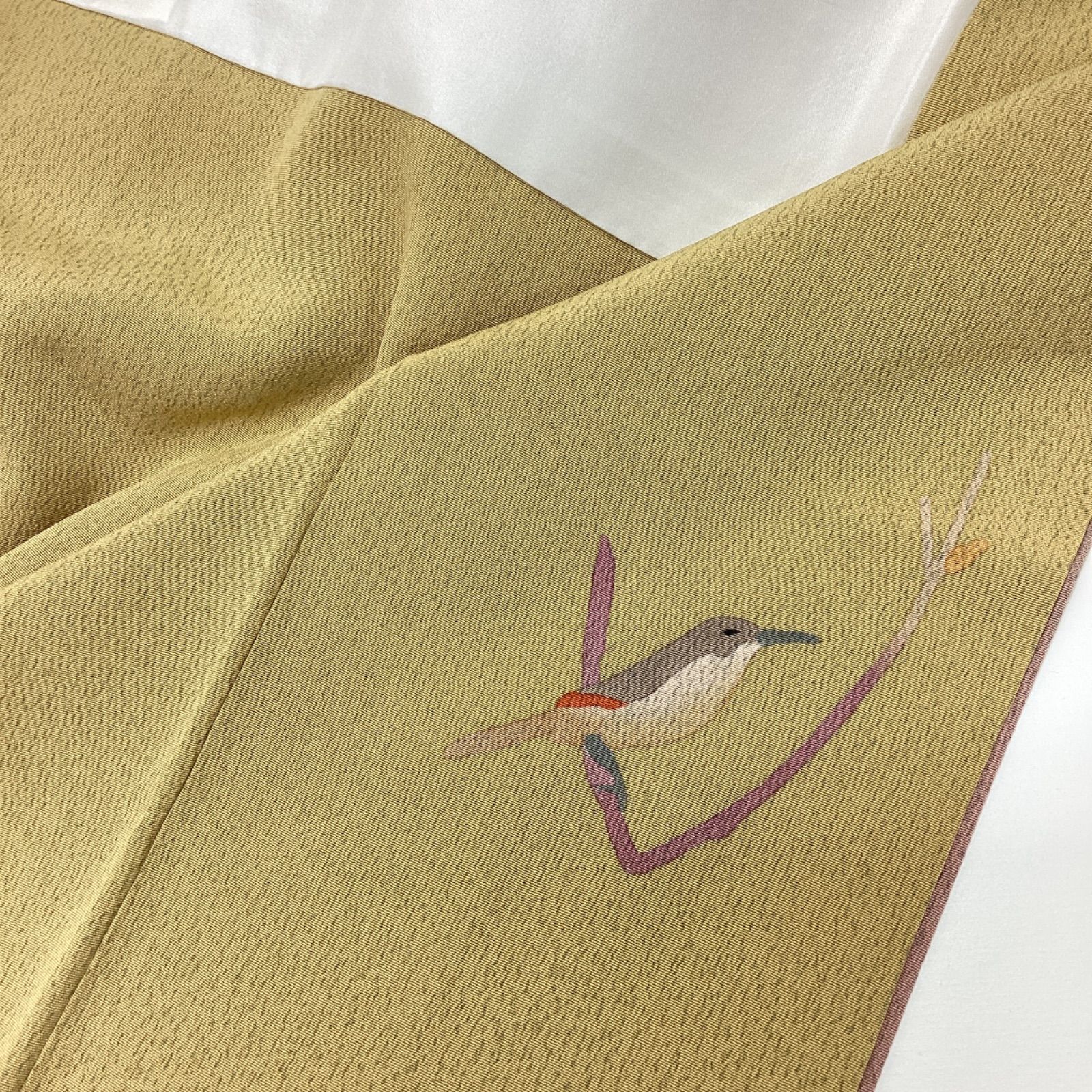 中古品 袷着物 付け下げ 鳥柄 正絹R123 - メルカリ