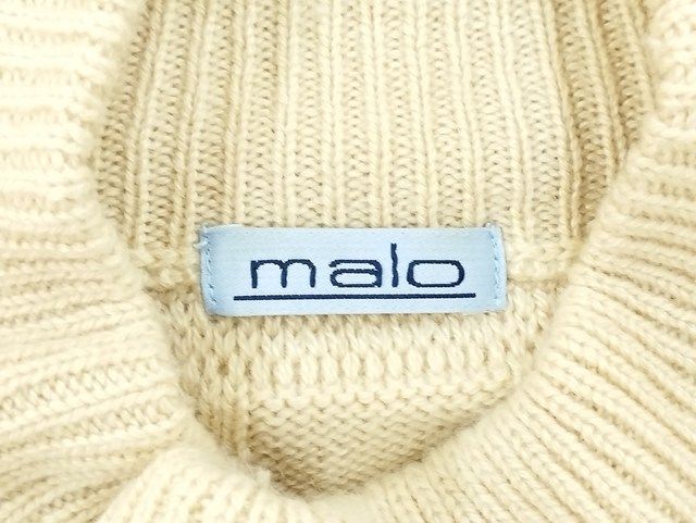 P100 [秋冬][人気] malo マーロ ケーブルニット 46 ベージュ カシミヤ