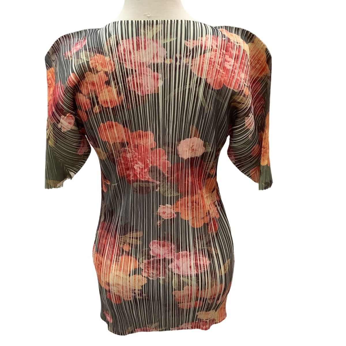 ISSEY MIYAKE イッセイミヤケ PLEATS PLEASE カットソー 花柄 SIZE 4 PP 44-JK 602 カーキ