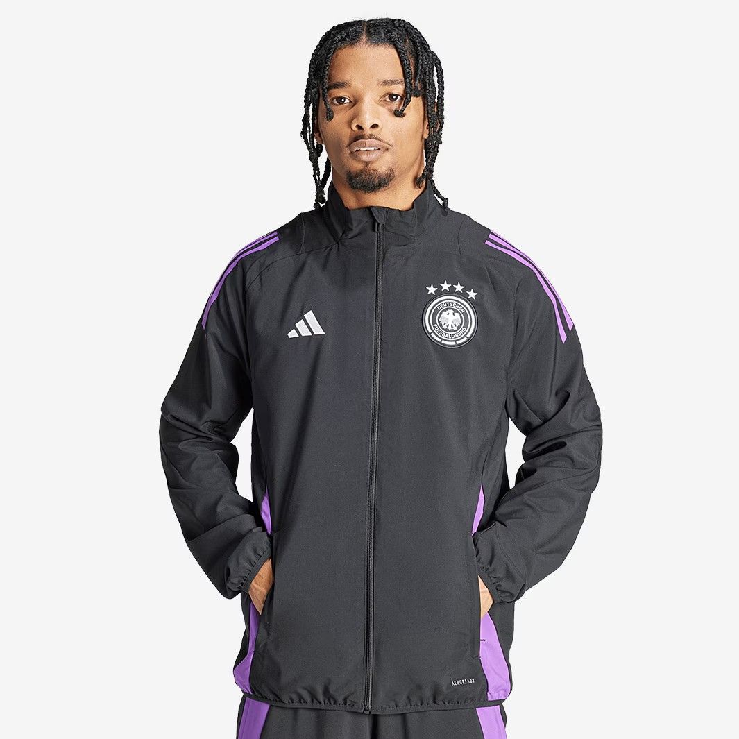 adidas ドイツ代表 2025 プレマッチ ジャケット ブラック スリムフィット