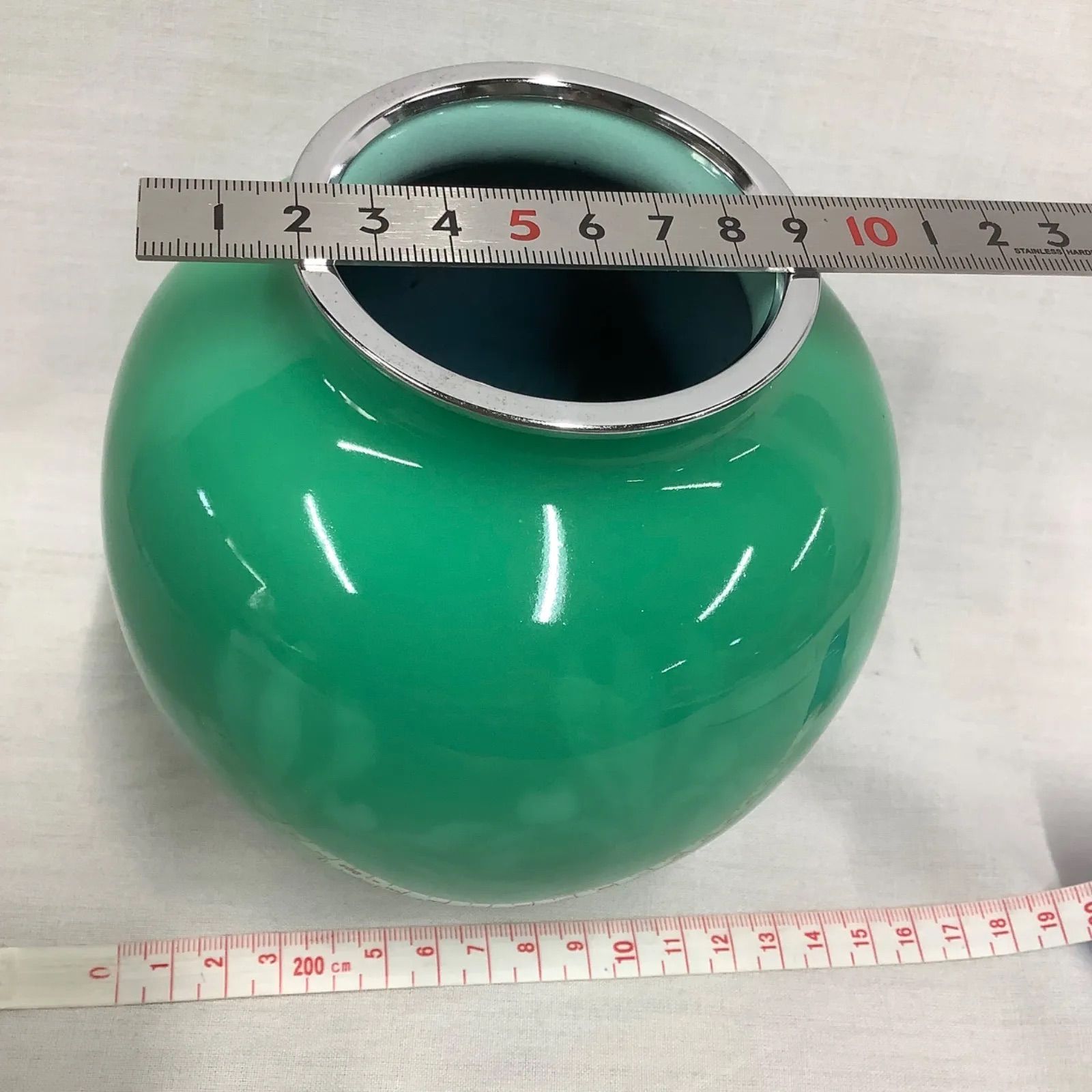 七宝焼 安藤製 花瓶 翡翠色 グリーン R150 - メルカリ