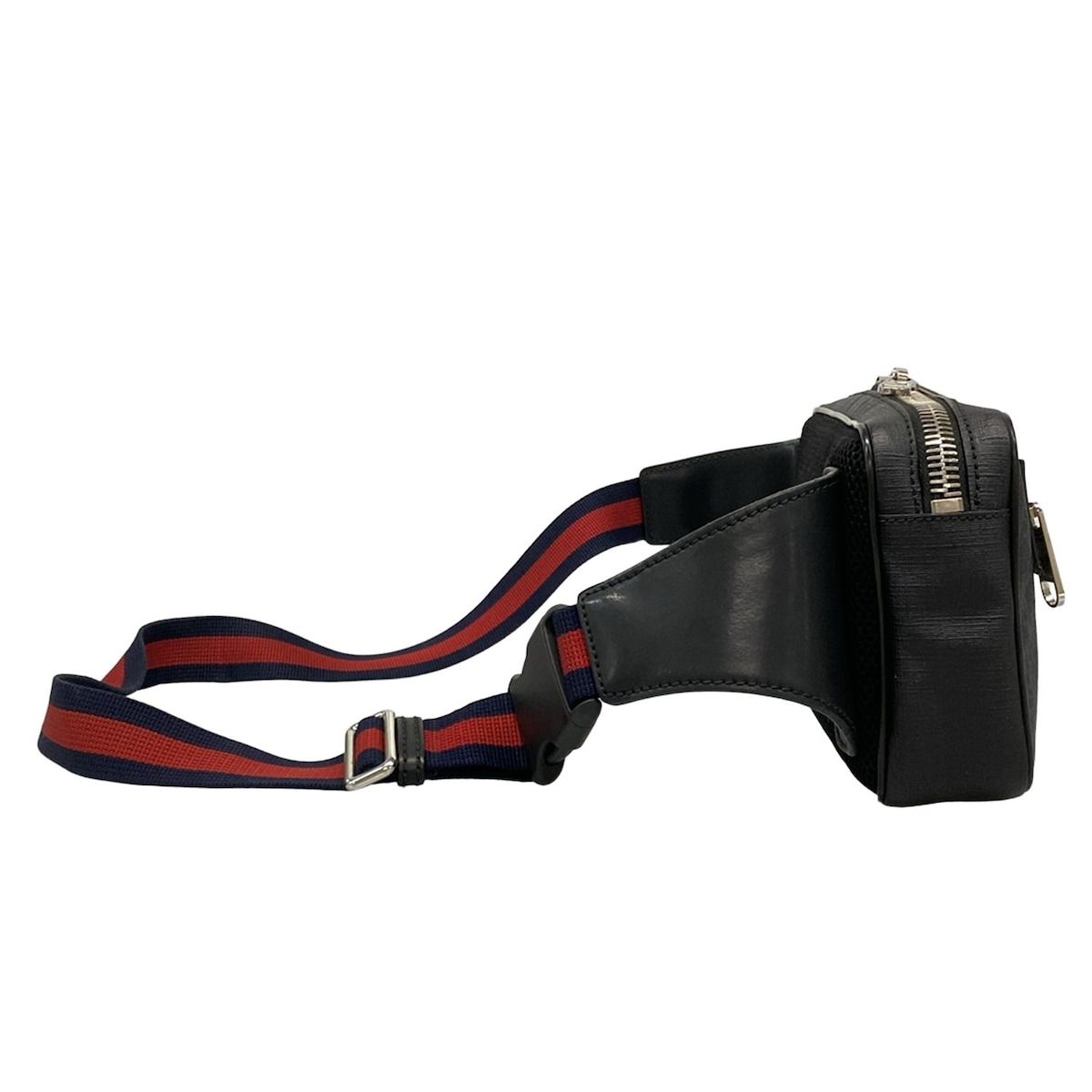 GUCCI グッチ ウエストポーチ ソフトGGスプリームベルトバッグ 474293 ダークグレー×黒×ライトグレー レザー