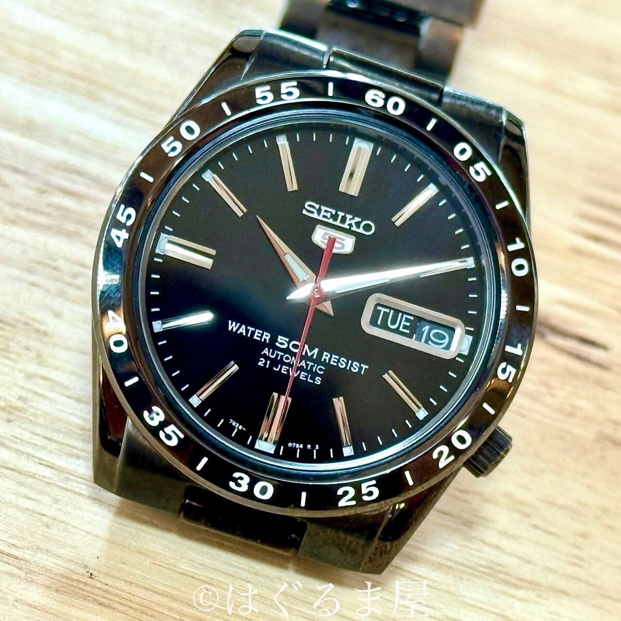 ’00 s セイコー seiko 5 黒い稲妻 自動巻 メンズウォッチ OH済