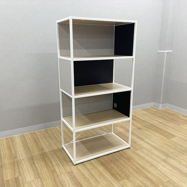 オープン書庫 アスプルンド システムシェルフ パネル付 幅800 高1590 アクセントデザイン ディスプレー棚 ナチュラル