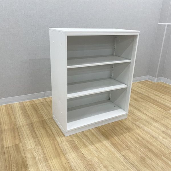 オープン書庫 IC スチールキャビネット 幅900 高1130 天板付 ホワイト