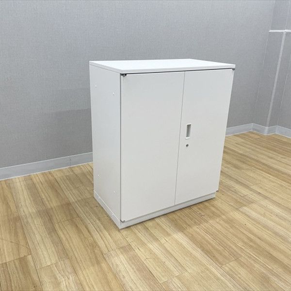 イトーキ 両開き書庫 シンラインA 4 スチールキャビネット 幅800 高970 天板付 ホワイトW