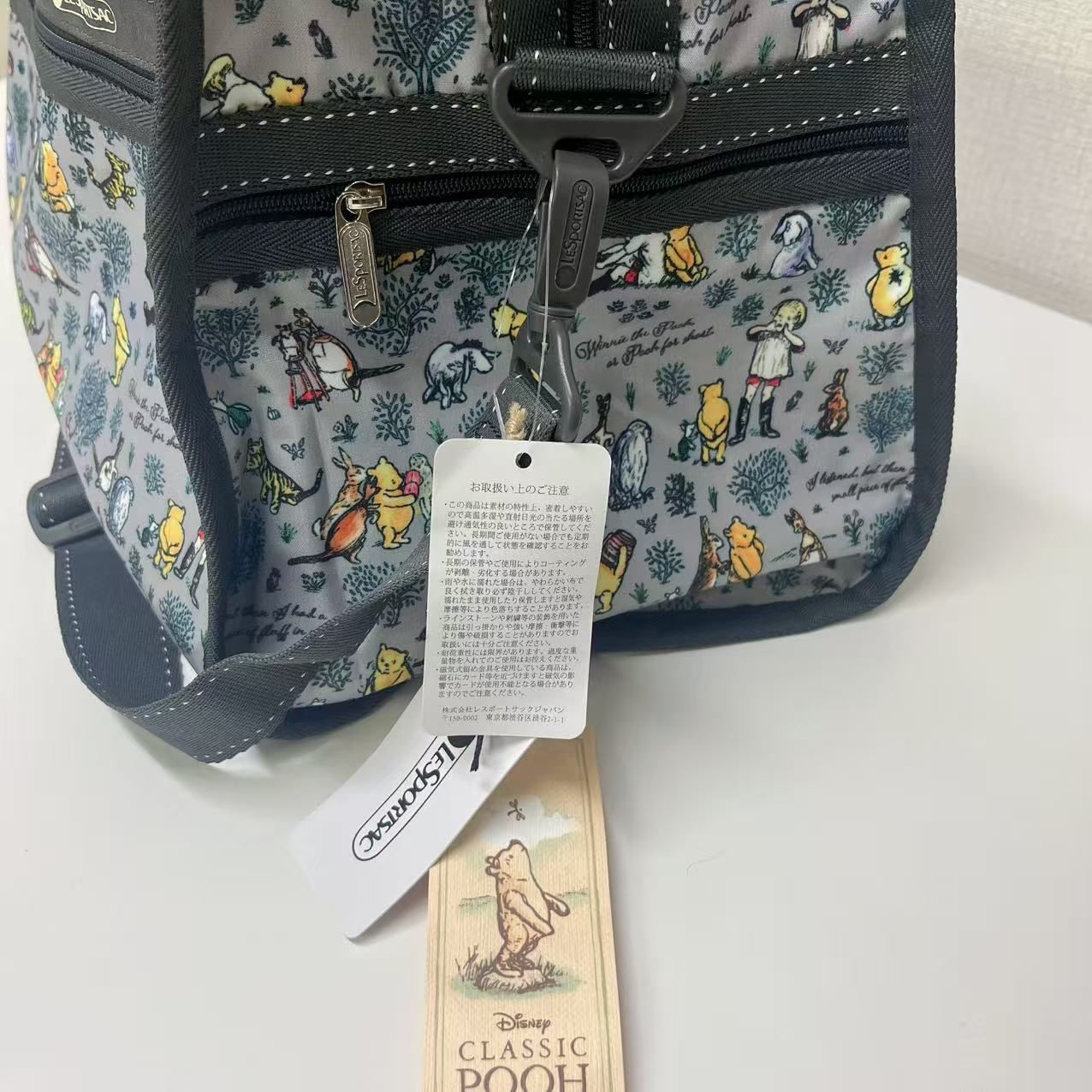 レスポートサック くまのプーさん ボストンバッグ 大容量 ポーチ付き