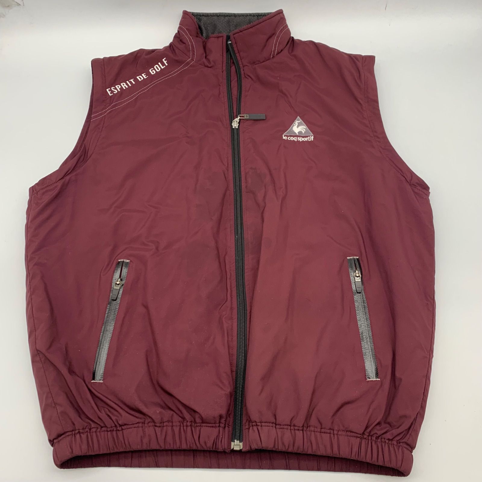 EF1216-9-2 le coq sportif ゴルフジャケット メンズLサイズ ワイン
