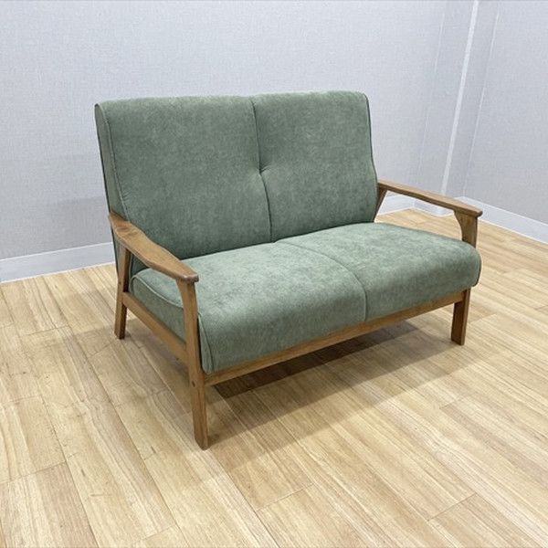ロビーチェア 2人用 暮らしのデザイン コーデュロイソファ 施設 グリーン