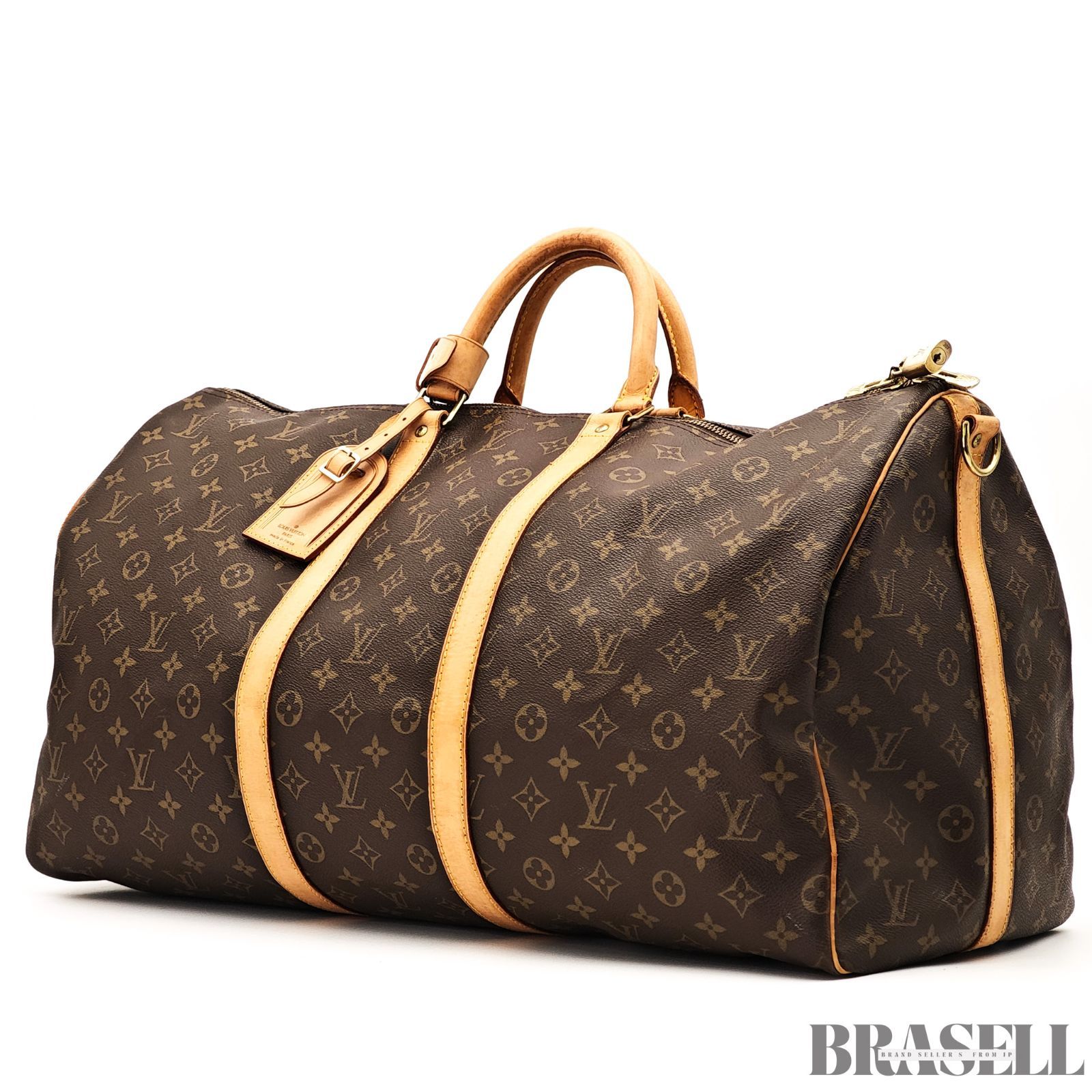 LOUIS VUITTON ルイ ヴィトン キーポル バンドリエール55 M 41414 バッグ ボストンバッグ 大容量 旅行 ブラウン レディース メンズ パドロック