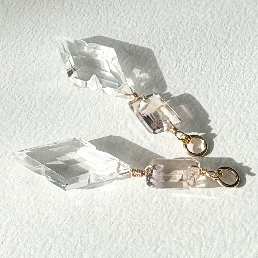 ロンバスシェイプのクリスタル＆アメトリンのチャーム【14kgf】 - メルカリ