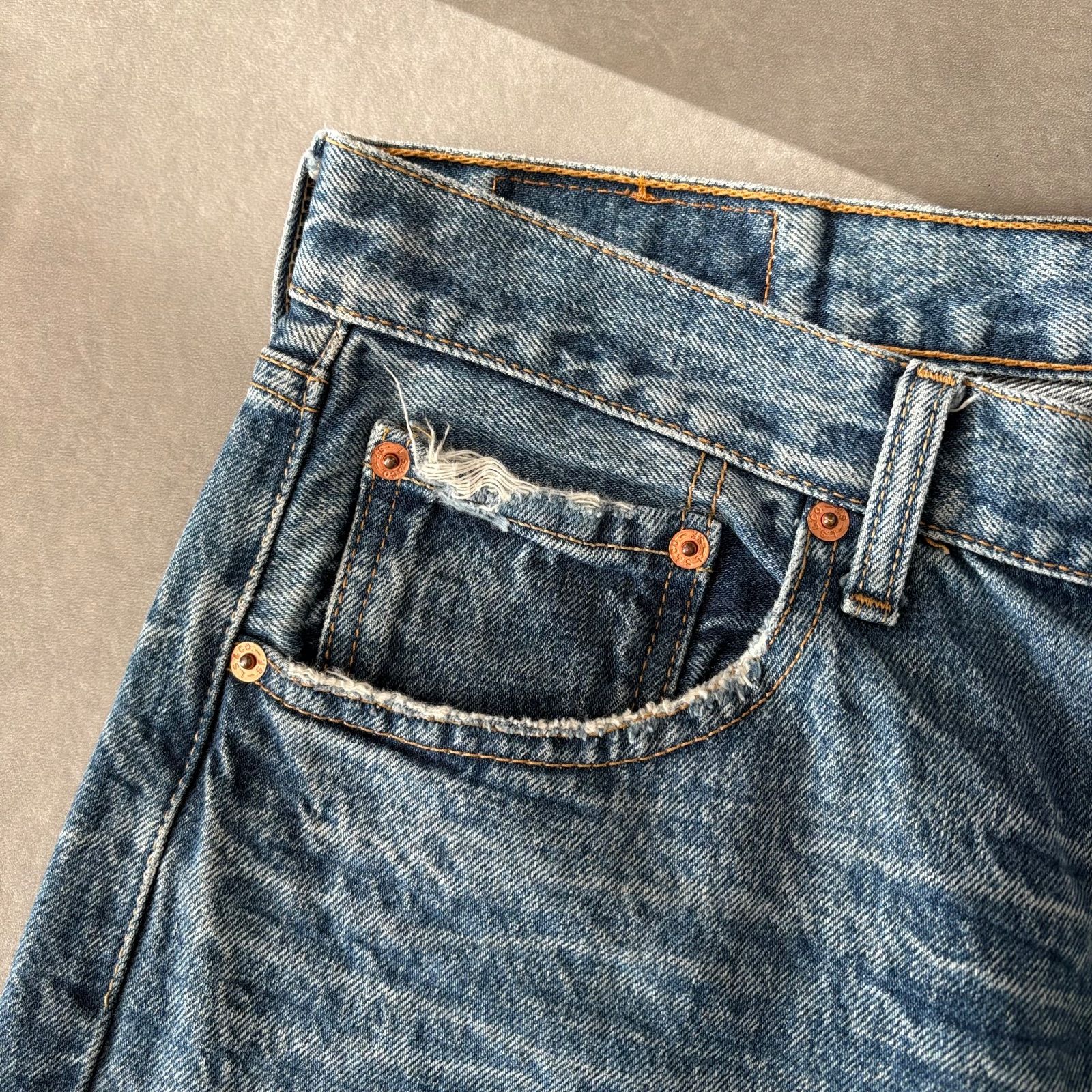 Levi's リーバイス 501 デニムパンツ 鬼ヒゲ ハチノス ジーンズ ブルー