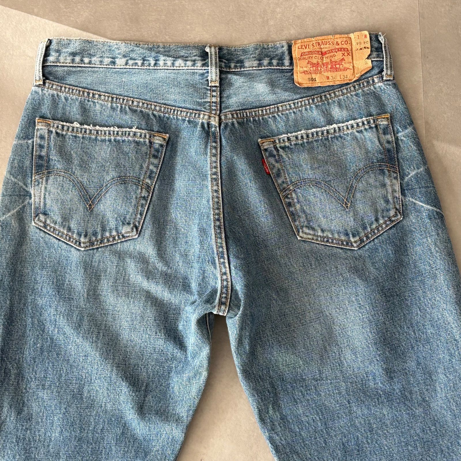 Levi's リーバイス 501 デニムパンツ 鬼ヒゲ ハチノス ジーンズ ブルー