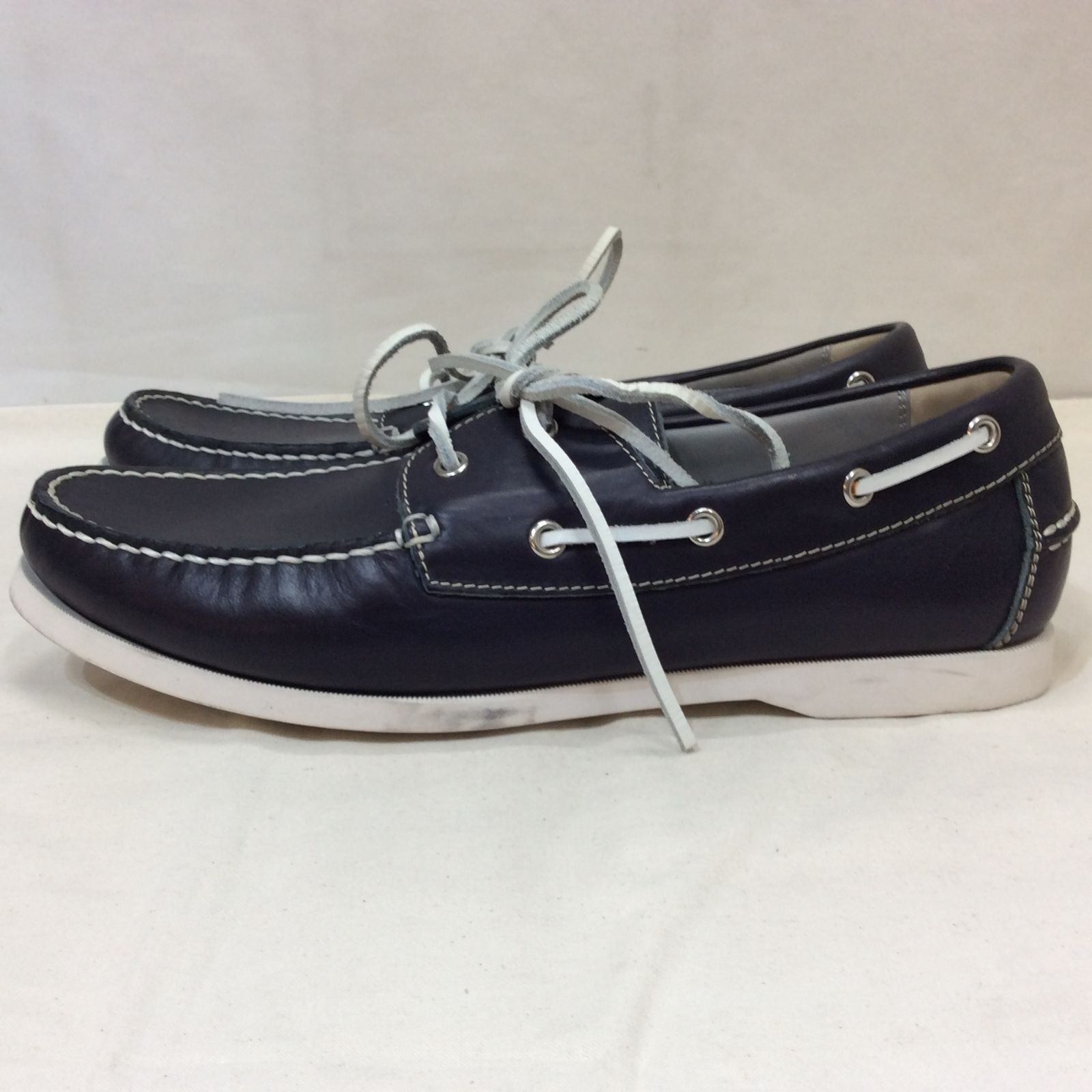 【新品　未使用】　REAGAL 牛革製　デッキシューズ　ネイビー 新品 未使用】 REAGAL 牛革製 デッキシューズ ネイビー 楽天市場
