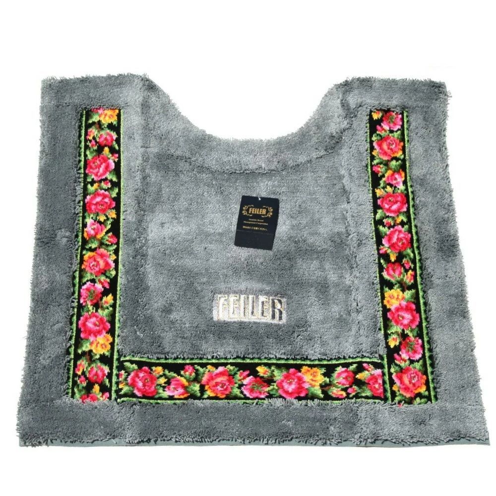 フェイラー マット 定価14 300円 レイシーローズ トイレマット グレー