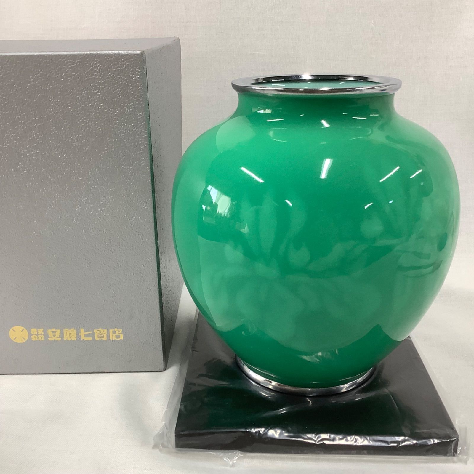 七宝焼 安藤製 花瓶 翡翠色 グリーン R150 - メルカリ