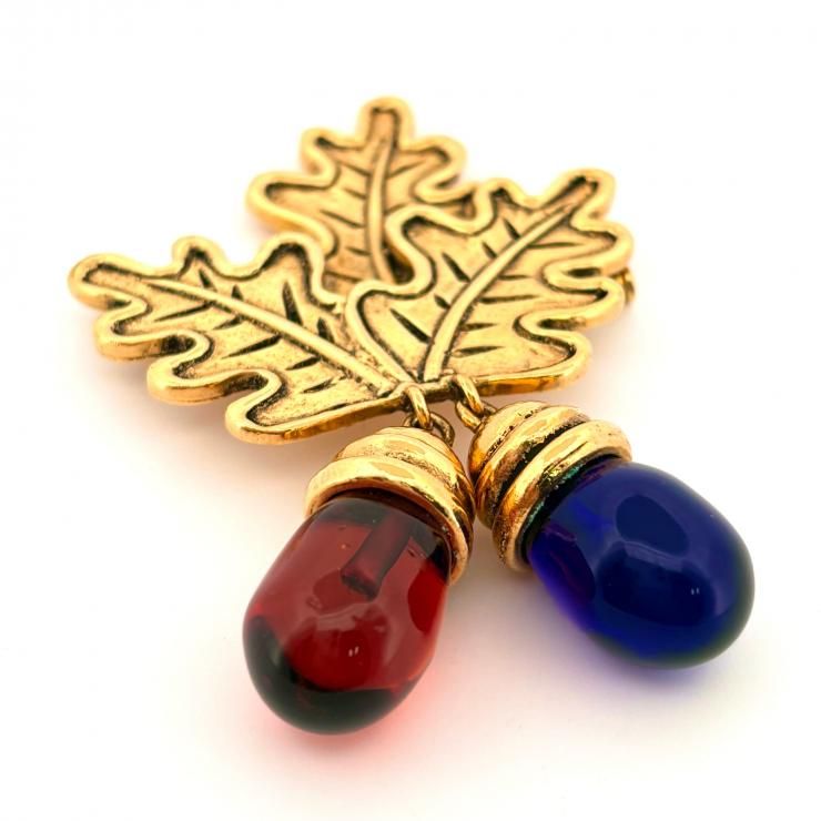 LOEWE どんぐり ブローチ ゴールド GP ヴィンテージ 鑑定済み ロエベ