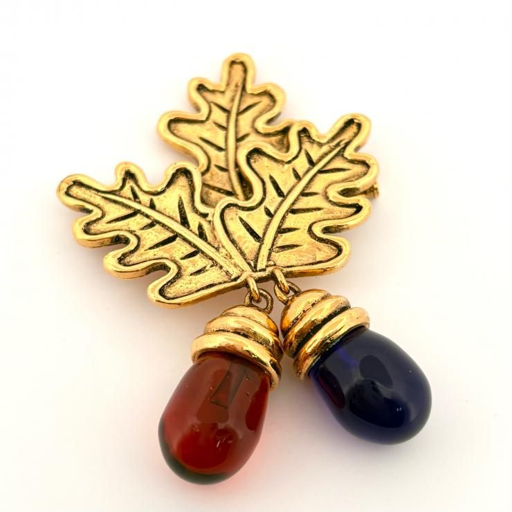 LOEWE どんぐり ブローチ ゴールド GP ヴィンテージ 鑑定済み ロエベ