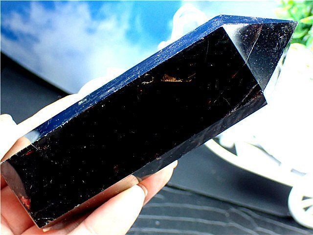 AAA級【魔除け】◇天然モリオン(黒水晶）柱子B88C2/46C04A - メルカリ