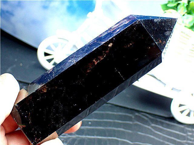 AAA級【魔除け】◇天然モリオン(黒水晶）柱子B88C2/46C04A - メルカリ