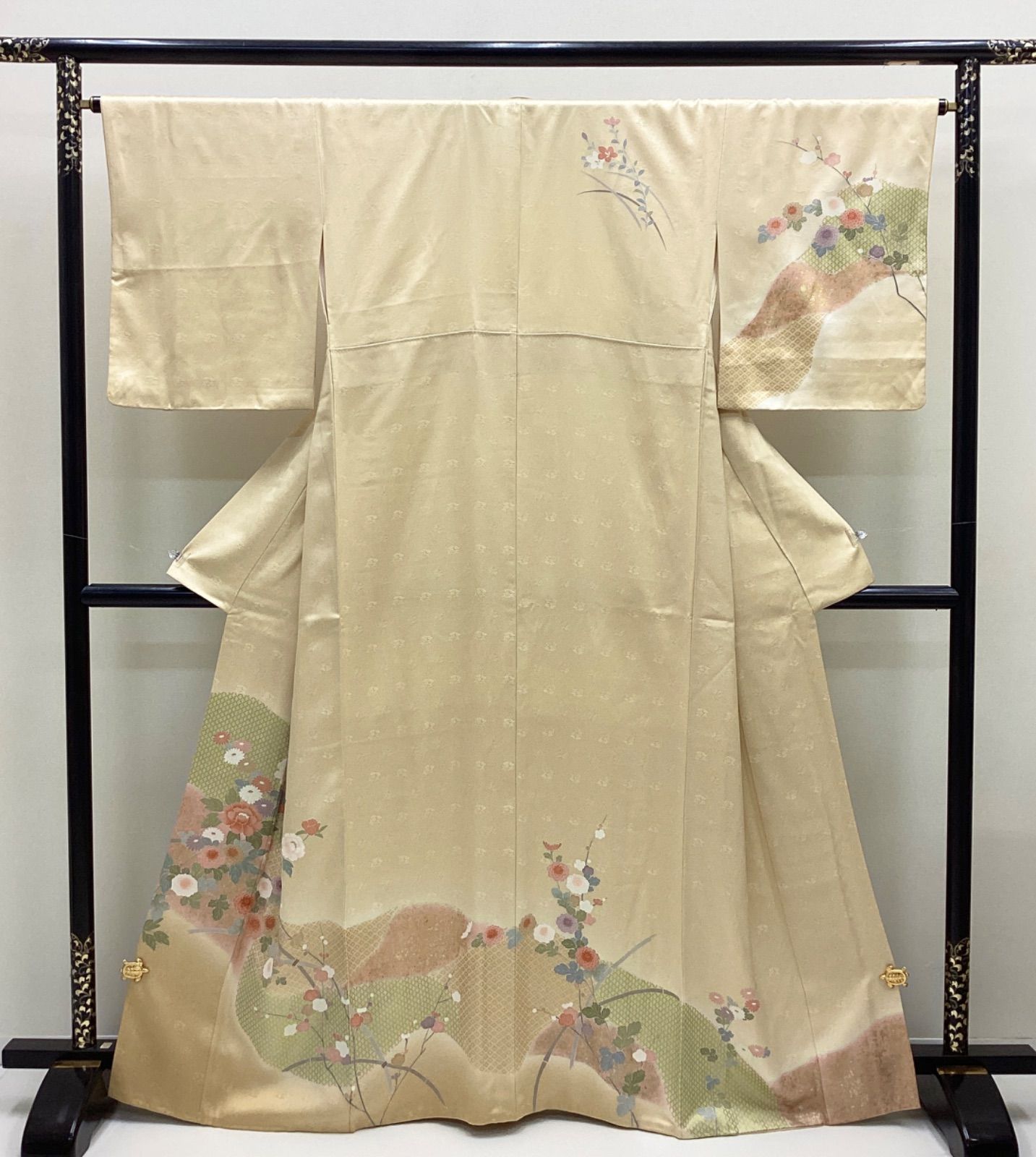 品 袷着物 訪問着 浅黄色 正絹R 124