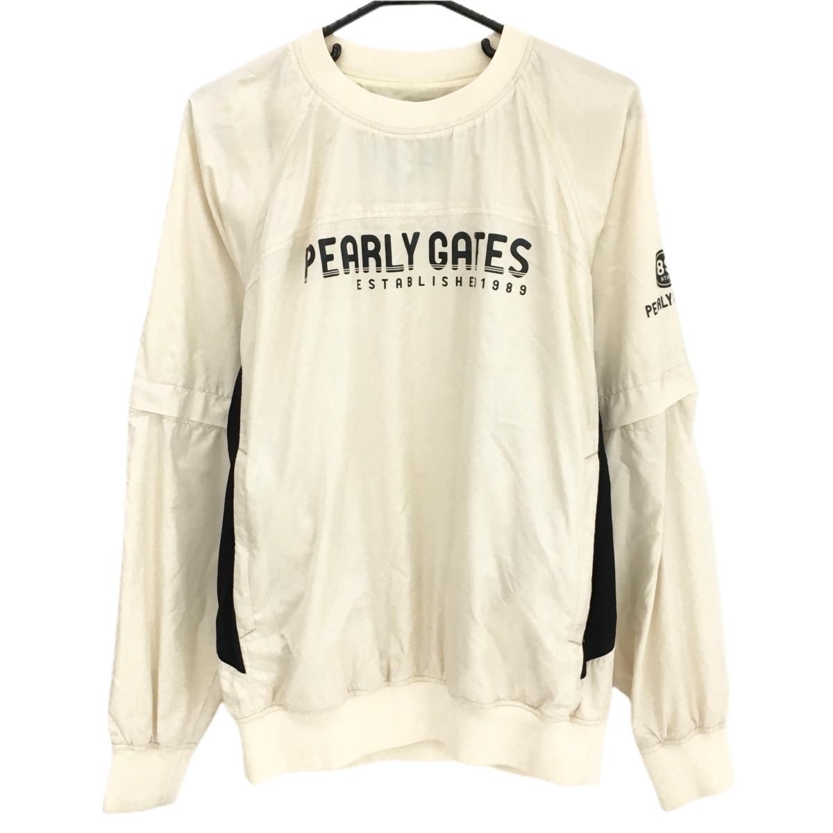 パーリーゲイツ 2WAYスニード ベージュ×黒 ロゴプリント メッシュ裏地