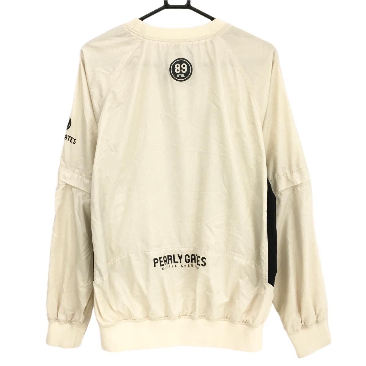 パーリーゲイツ 2WAYスニード ベージュ×黒 ロゴプリント メッシュ裏地