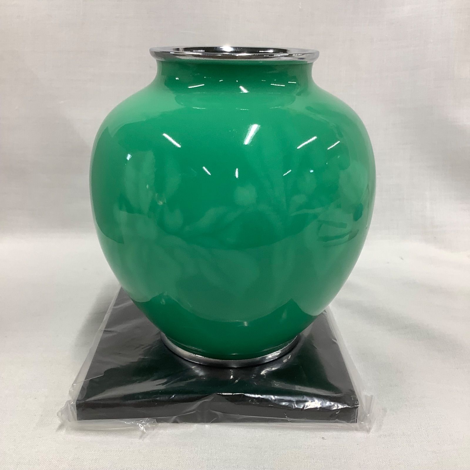 七宝焼 安藤製 花瓶 翡翠色 グリーン R150 - メルカリ