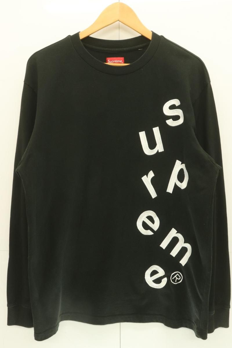 Supreme メンズカットソー M Scatter Logo L S Top 黒 ブラック ロゴ