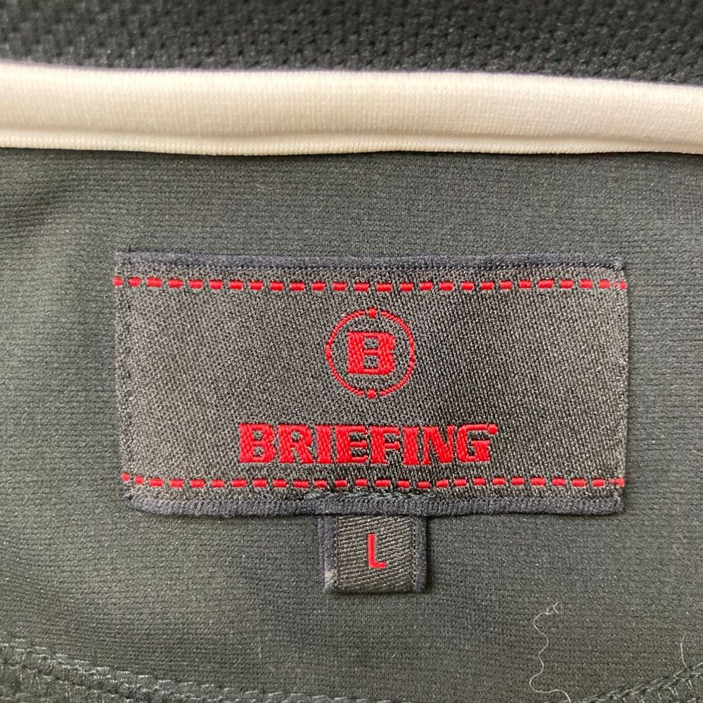 サイズ L GOLF ブリーフィング 半袖ポロシャツ ブラック系 ゴルフウェア メンズ ストスト シャツ メンズウェア ゴルフ
