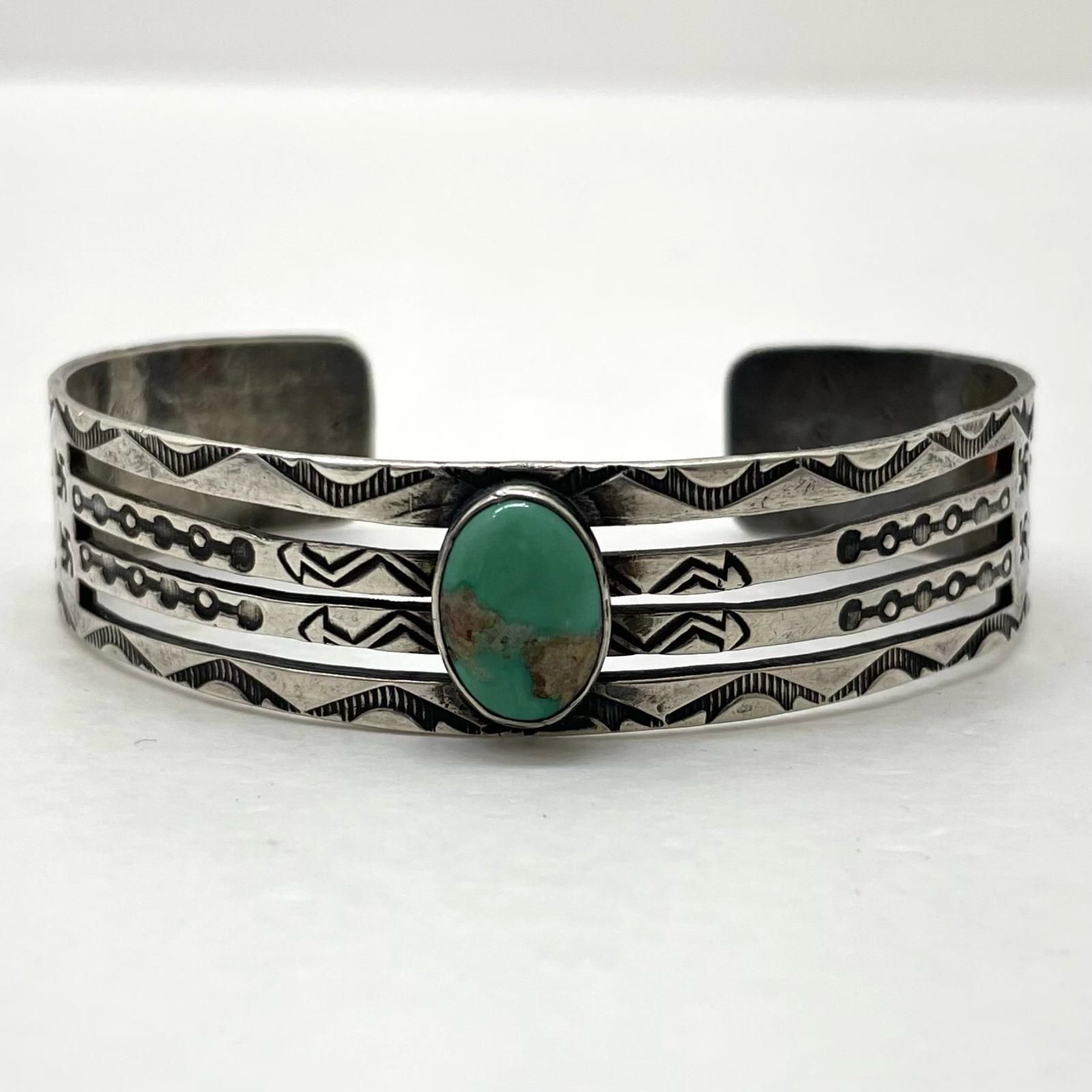 中古】インディアンジュエリー Coin Silver Indian Made バングル