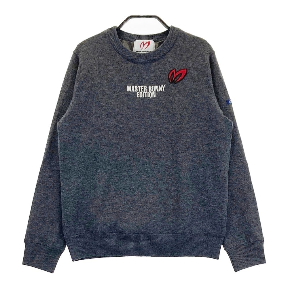 サイズ 0 MASTER BUNNY EDITION マスターバニーエディション 裏地付 カシミヤ混 ニットセーター グレー系 ゴルフウェア レディース ストスト